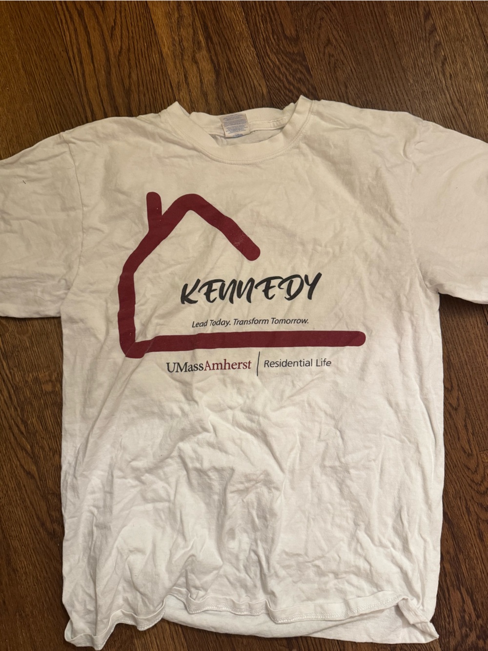 Gildan White Short-Sleeve Tee with Maroon Kennedy House Graphic